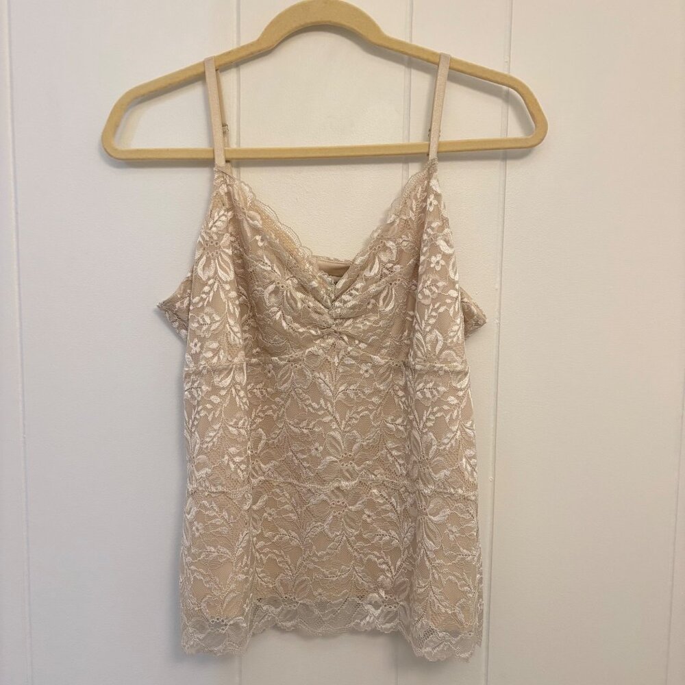 White House Black Market Cream Lace Camisole